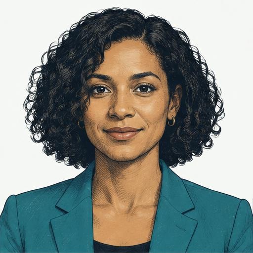 Illustrated portrait of Leila Mensah